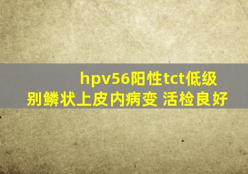 hpv56阳性tct低级别鳞状上皮内病变 活检良好